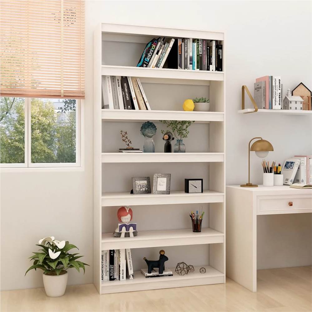 

Book Cabinet/Room Divider White 100x30x200 cm Solid Pinewood