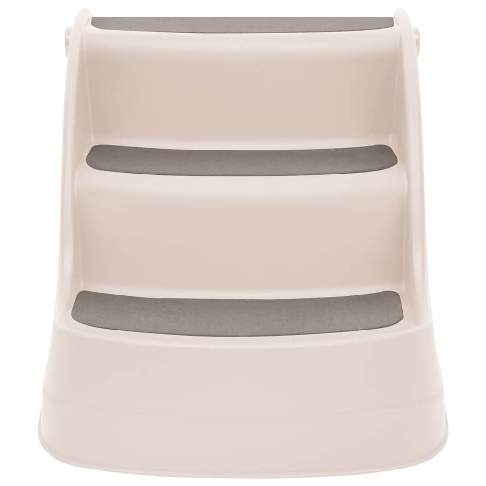 Folding 3Step Dog Stairs Cream 50x38x38 cm Plastic