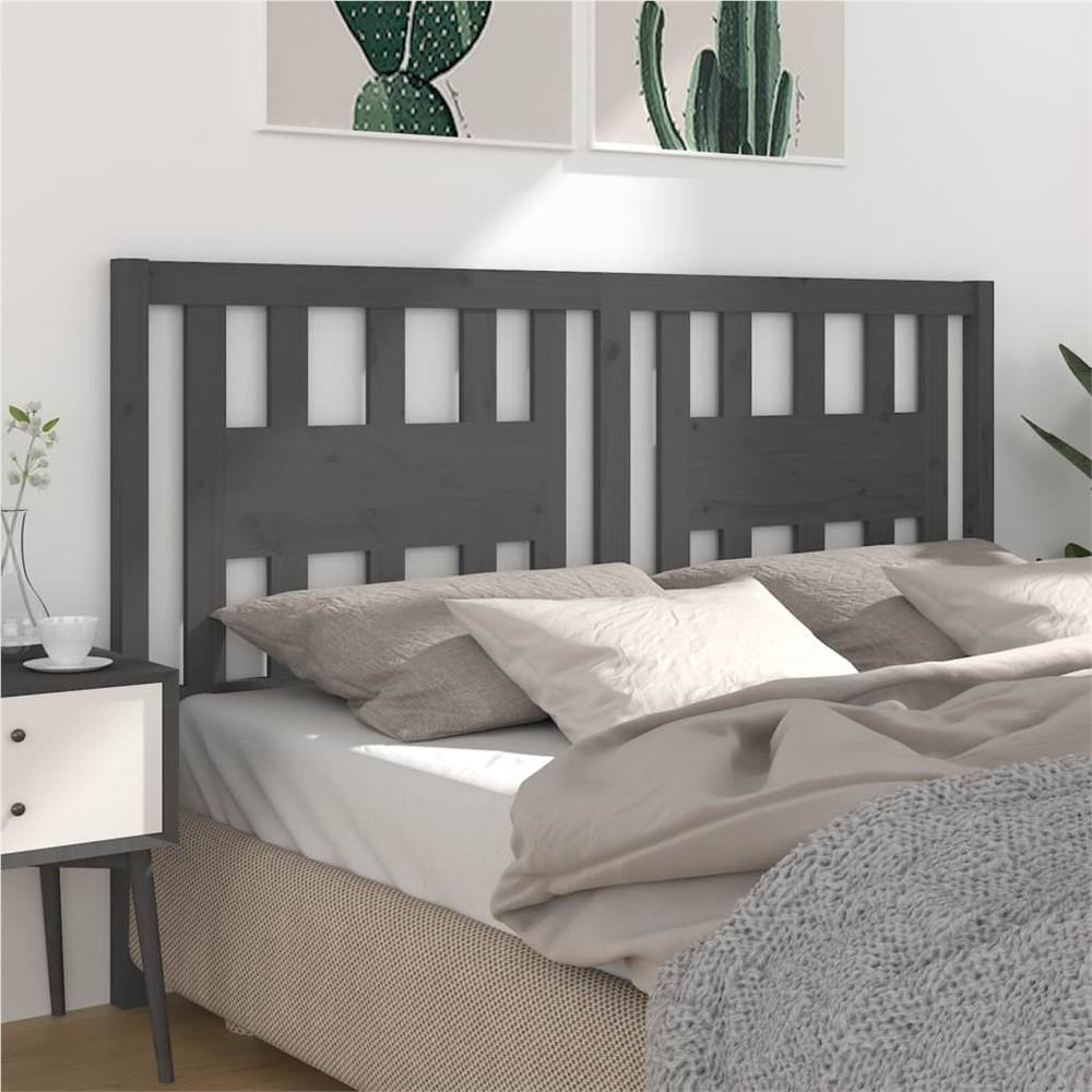 

Headboard Grey 146x4x100 cm Solid Wood Pine