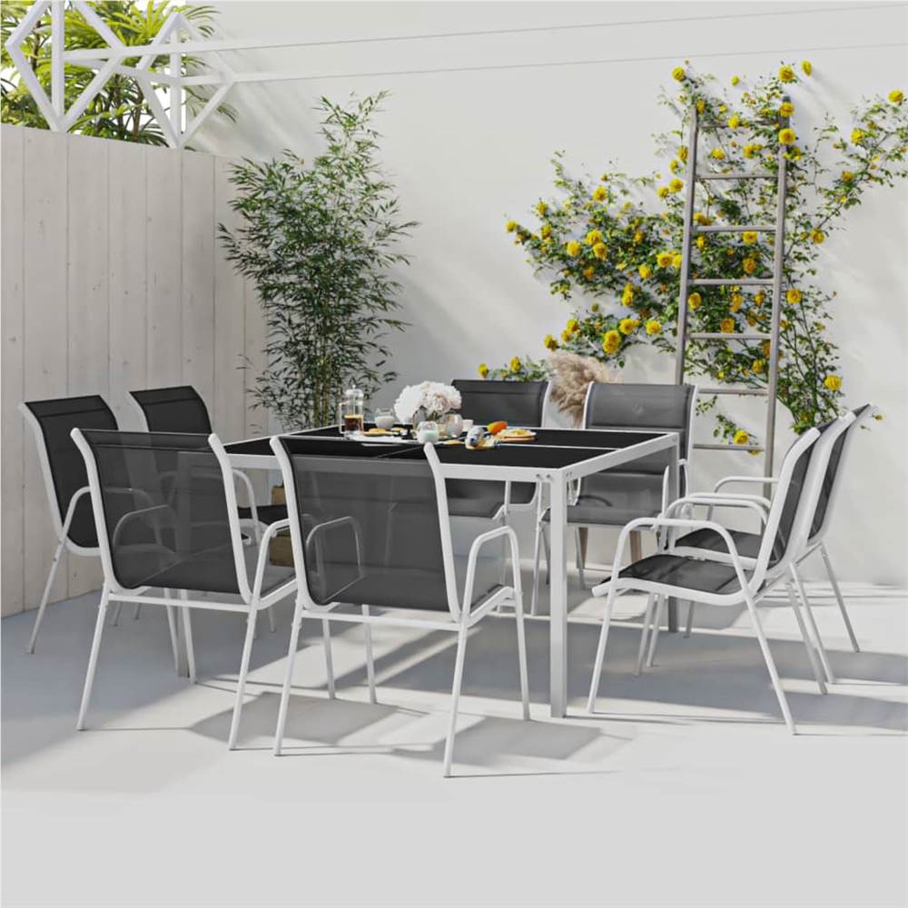 

9 Piece Outdoor Dining Set Steel