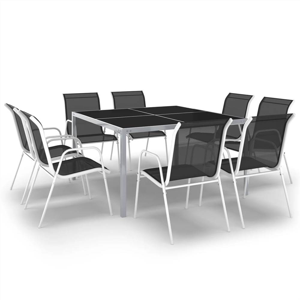 9 Piece Outdoor Dining Set Steel