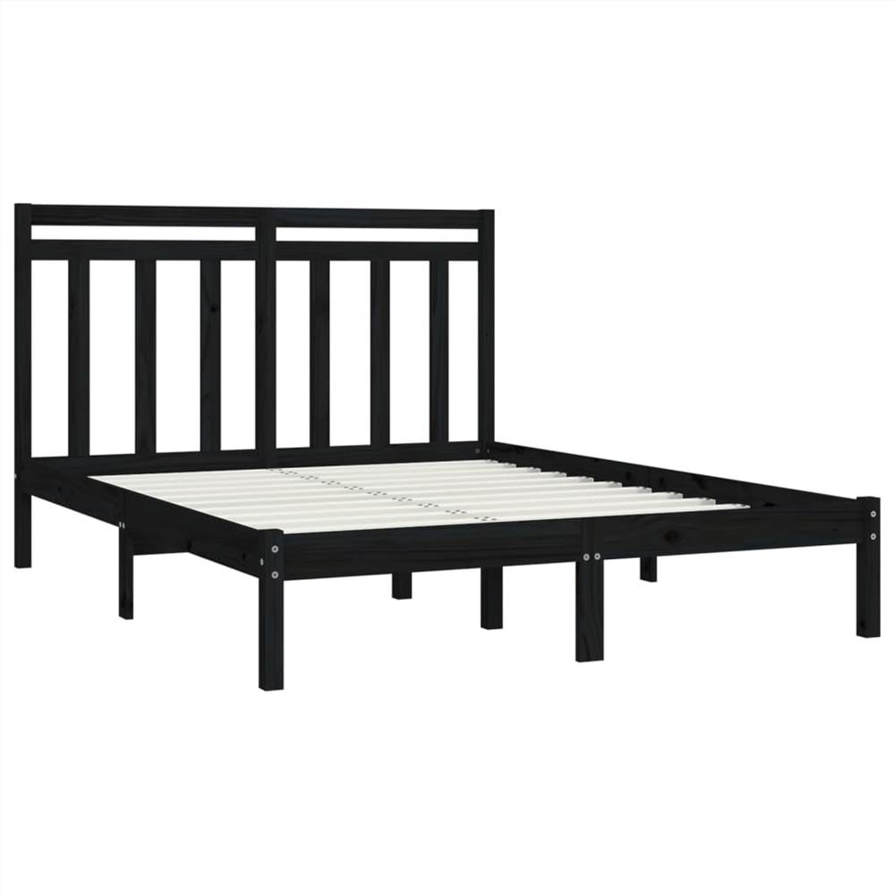 Bed Frame Black Solid Wood 140x200 Cm 9 Bed Frame Black Solid Wood 140x200 cm
