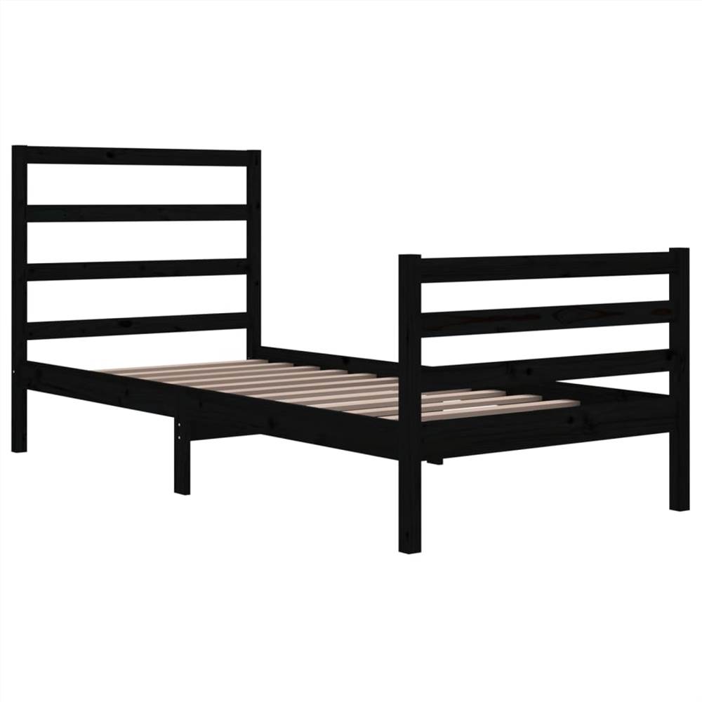 Bed Frame Black Solid Wood Pine 90x200 Cm 9 Bed Frame Black Solid Wood Pine 90x200 cm