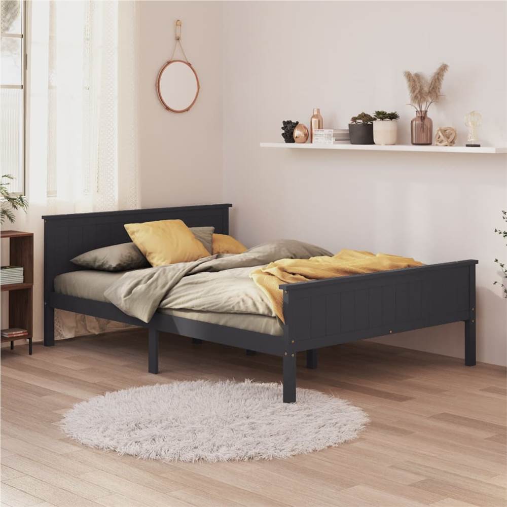 

Bed Frame Grey Solid Wood Pine 120x200 cm
