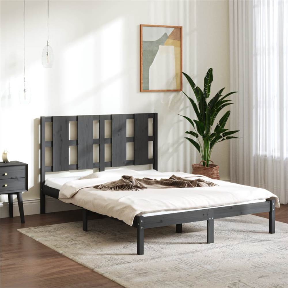 

Bed Frame Grey Solid Wood Pine 120x200 cm