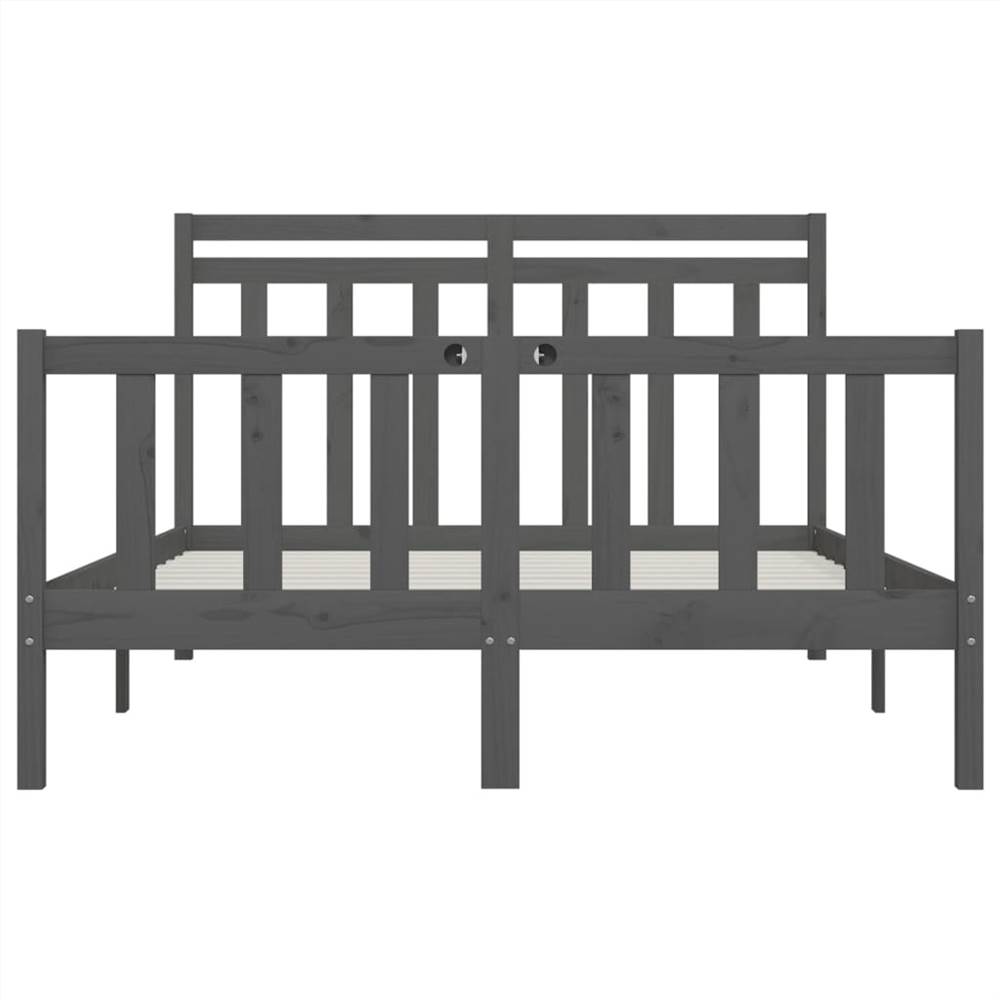Bed Frame Grey Solid Wood Pine 140x200 Cm 10 Bed Frame Grey Solid Wood Pine 140x200 cm
