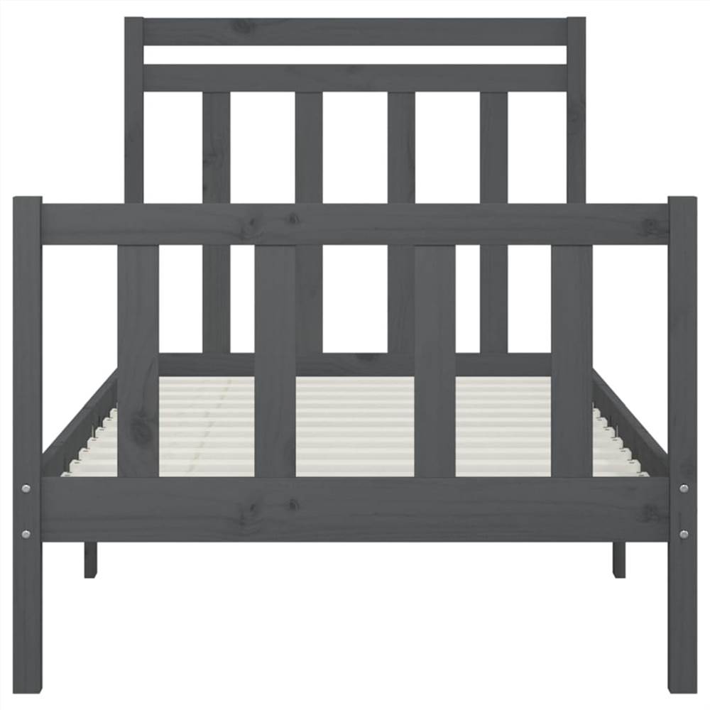 Bed Frame Grey Solid Wood Pine 90x200 Cm 10 Bed Frame Grey Solid Wood Pine 90x200 cm