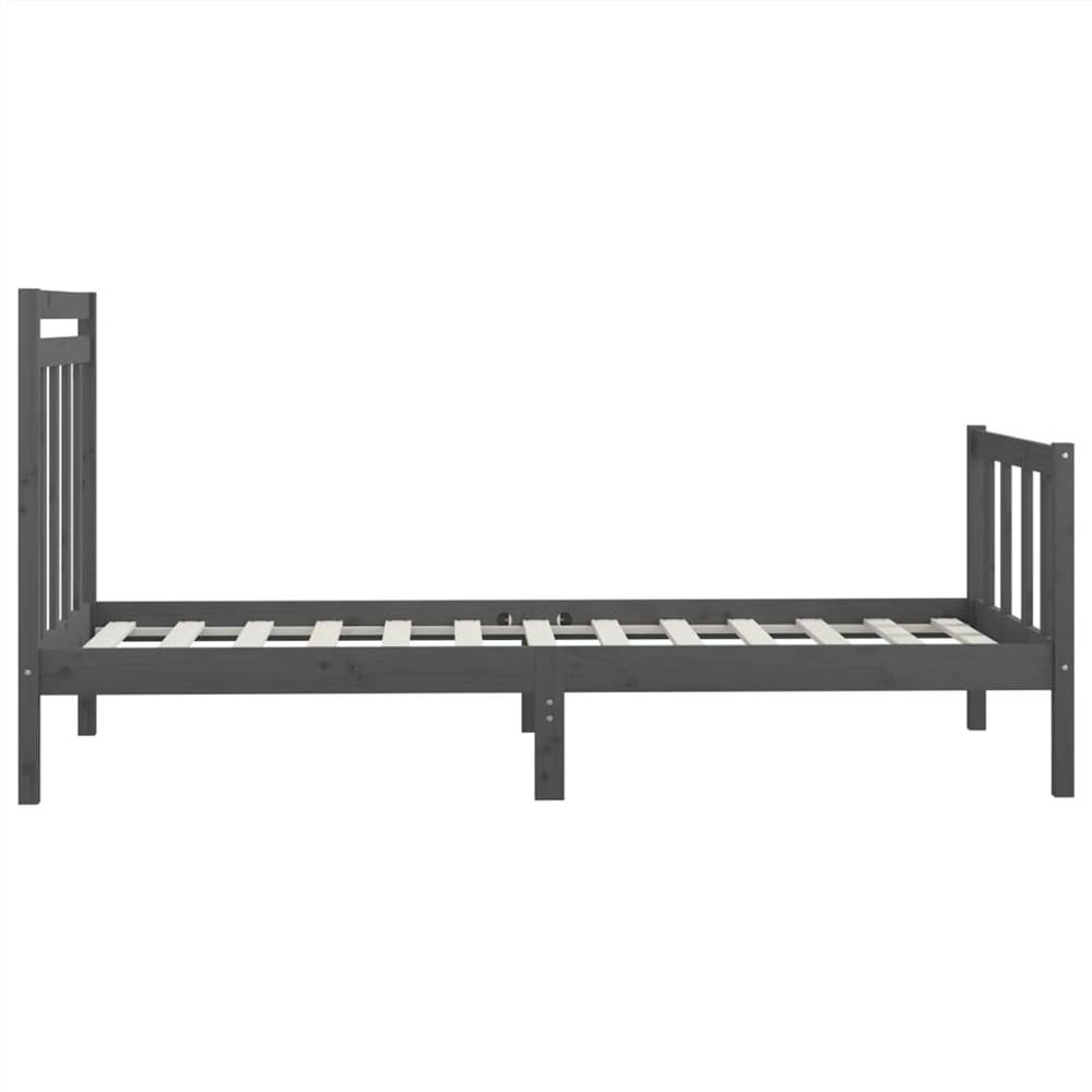 Bed Frame Grey Solid Wood Pine 90x200 Cm 11 Bed Frame Grey Solid Wood Pine 90x200 cm