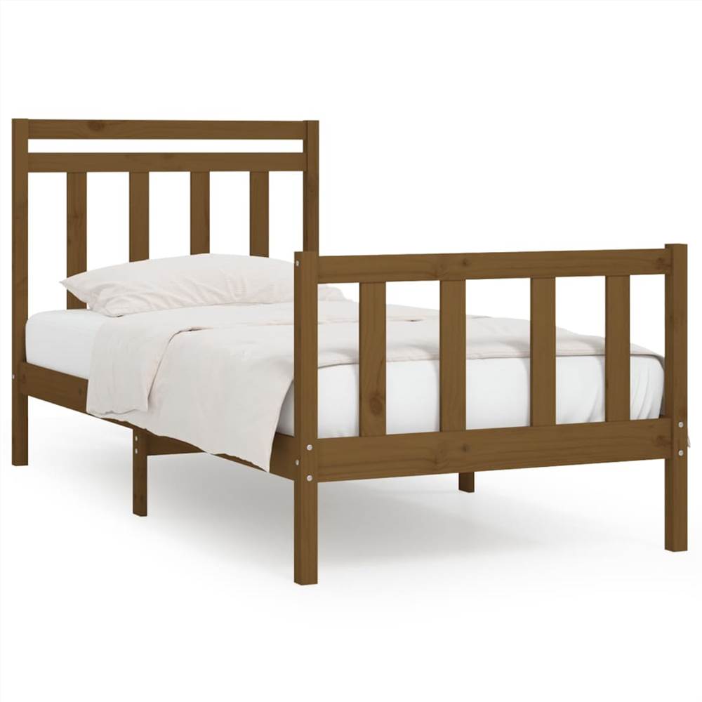 Bed Frame Honey Brown Solid Wood Pine 100x200 Cm 7 Bed Frame Honey Brown Solid Wood Pine 100x200 cm