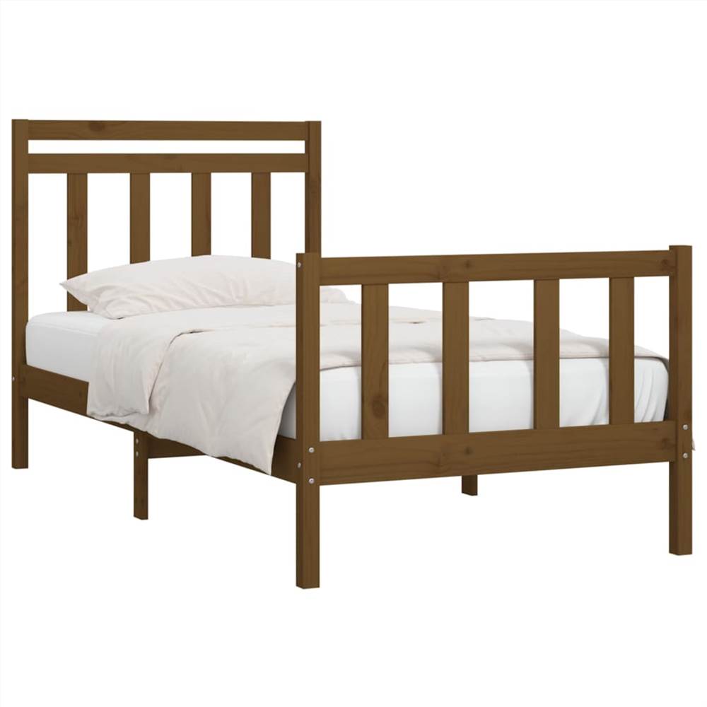 Bed Frame Honey Brown Solid Wood Pine 100x200 Cm 8 Bed Frame Honey Brown Solid Wood Pine 100x200 cm