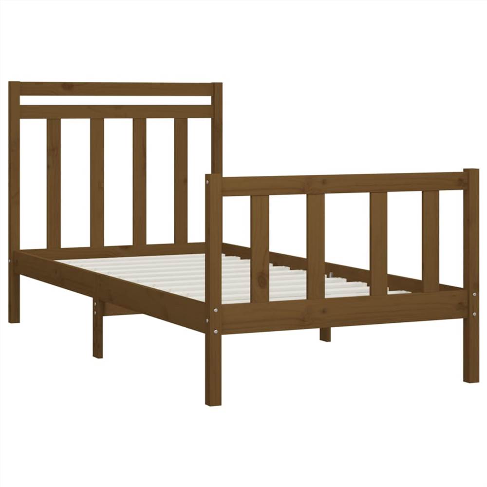 Bed Frame Honey Brown Solid Wood Pine 100x200 Cm 9 Bed Frame Honey Brown Solid Wood Pine 100x200 cm