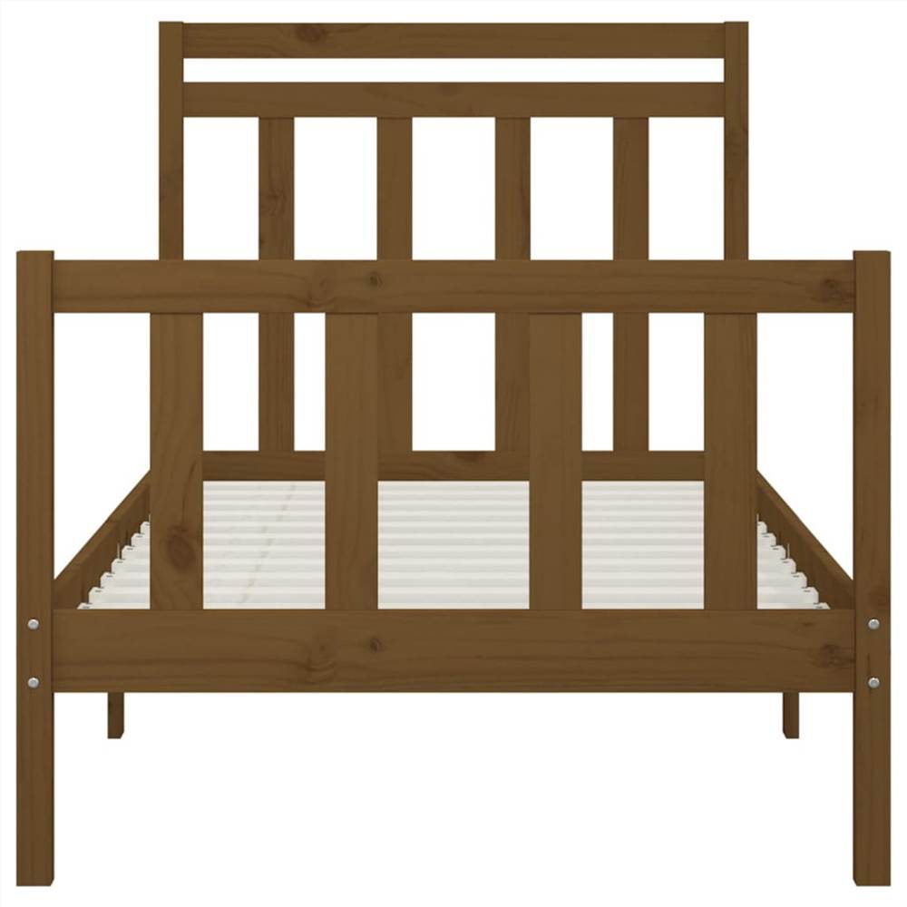 Bed Frame Honey Brown Solid Wood Pine 100x200 Cm 10 Bed Frame Honey Brown Solid Wood Pine 100x200 cm