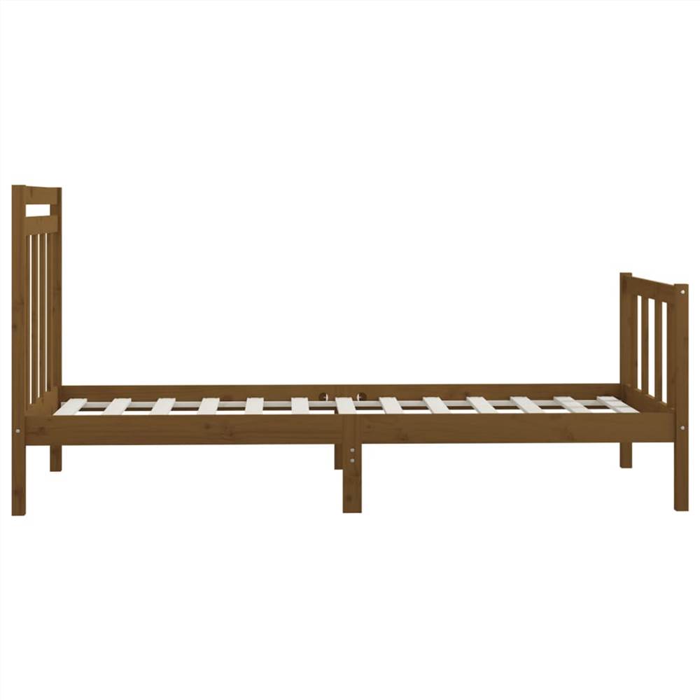Bed Frame Honey Brown Solid Wood Pine 100x200 Cm 11 Bed Frame Honey Brown Solid Wood Pine 100x200 cm