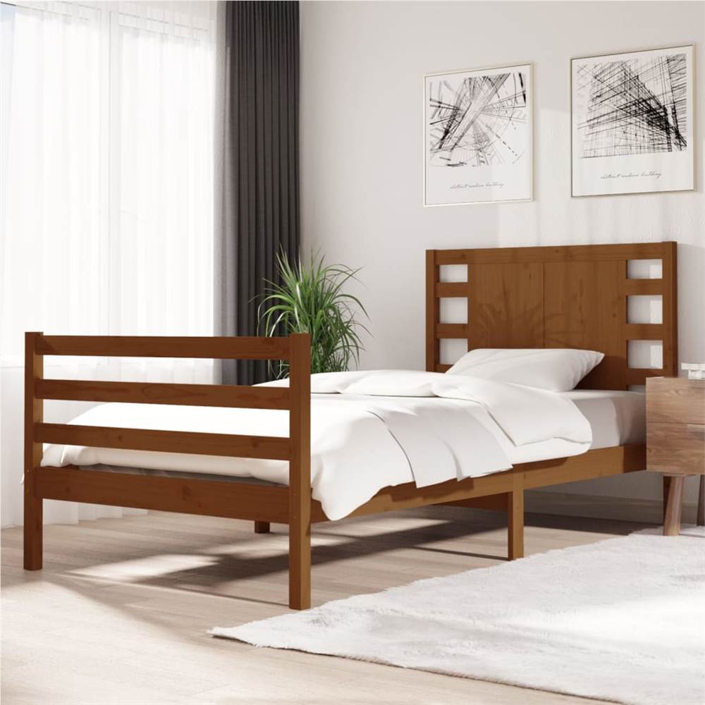 

Bed Frame Honey Brown Solid Wood Pine 100x200 cm