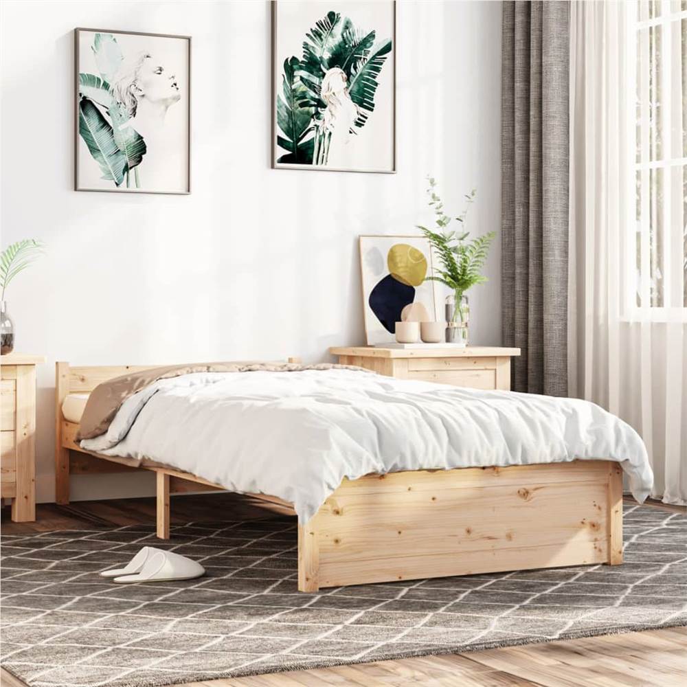 Bed Frame Solid Wood 100x200 cm