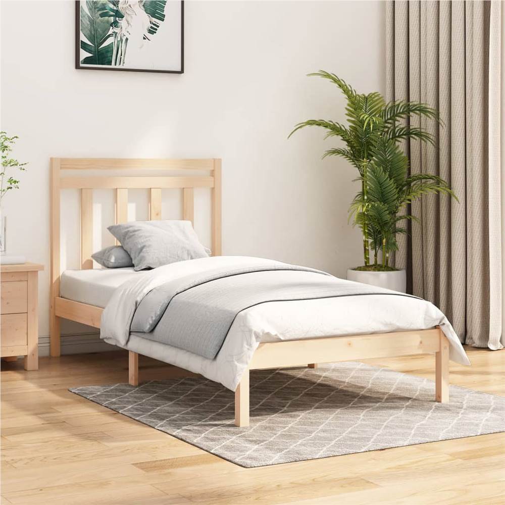 

Bed Frame Solid Wood 75x190 cm 2FT6 Small Single