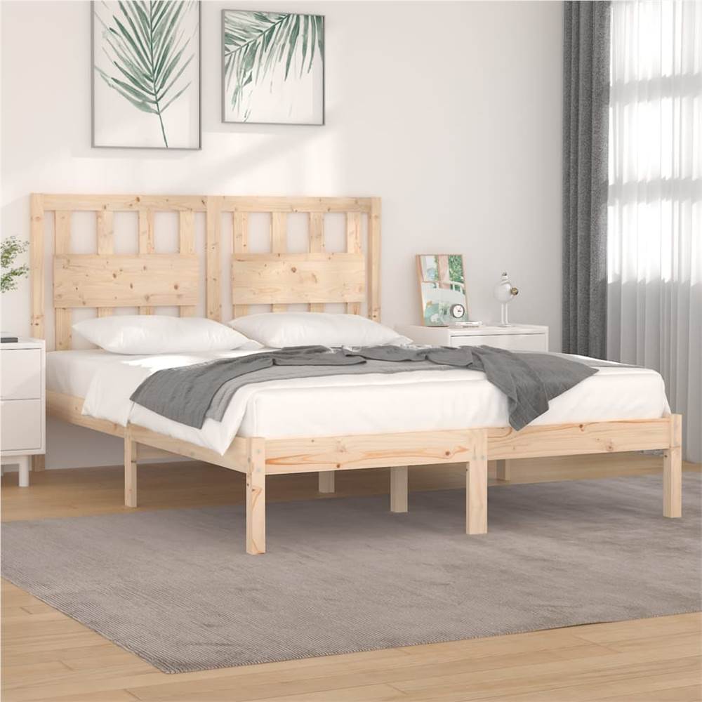 

Bed Frame Solid Wood Pine 120x190 cm 4FT Small Double