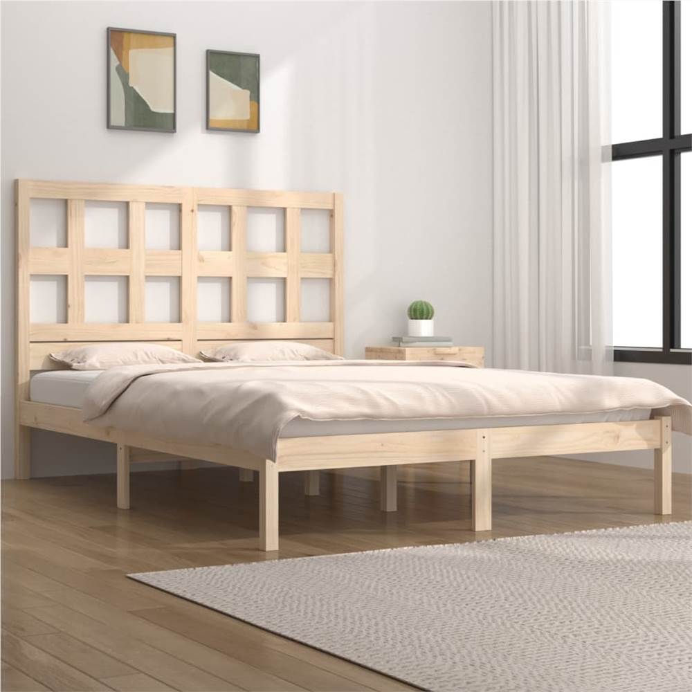 

Bed Frame Solid Wood Pine 120x190 cm 4FT Small Double