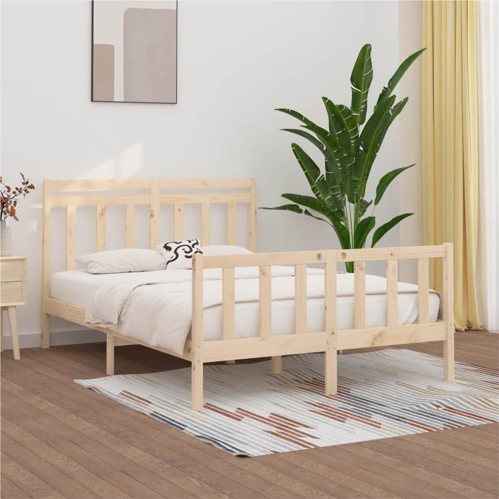 

Bed Frame Solid Wood Pine 150x200 cm 5FT King Size