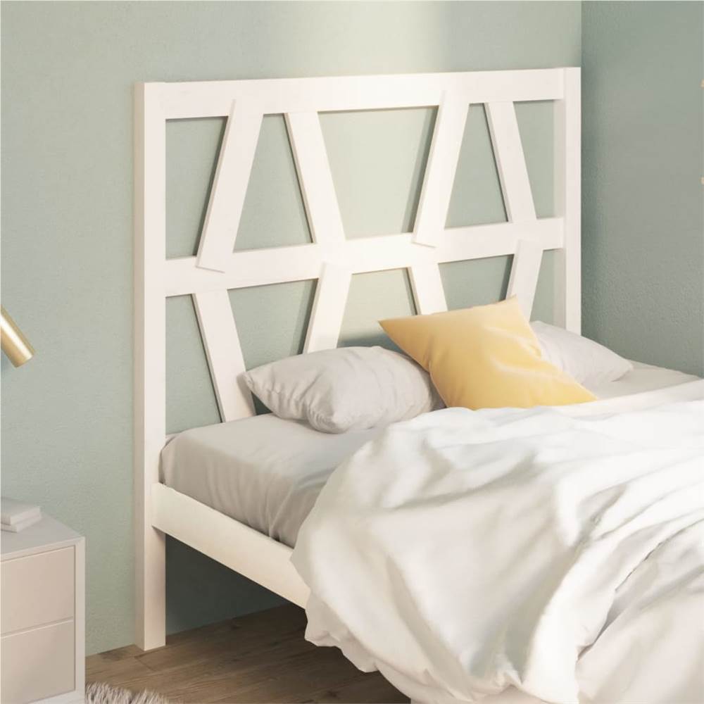 

Bed Headboard White 81x4x100 cm Solid Wood Pine