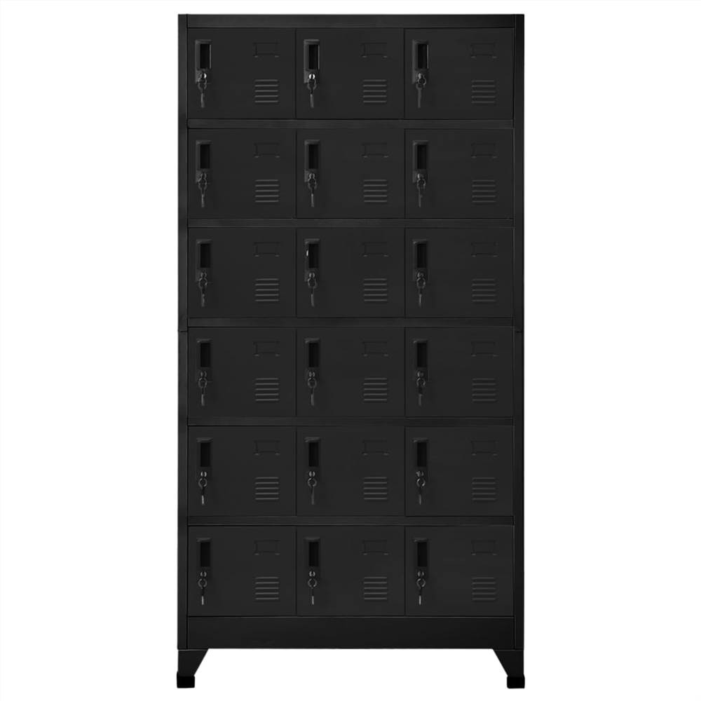 Locker Cabinet Black 90x40x180 Cm Steel 7 Locker Cabinet Black 90x40x180 cm Steel