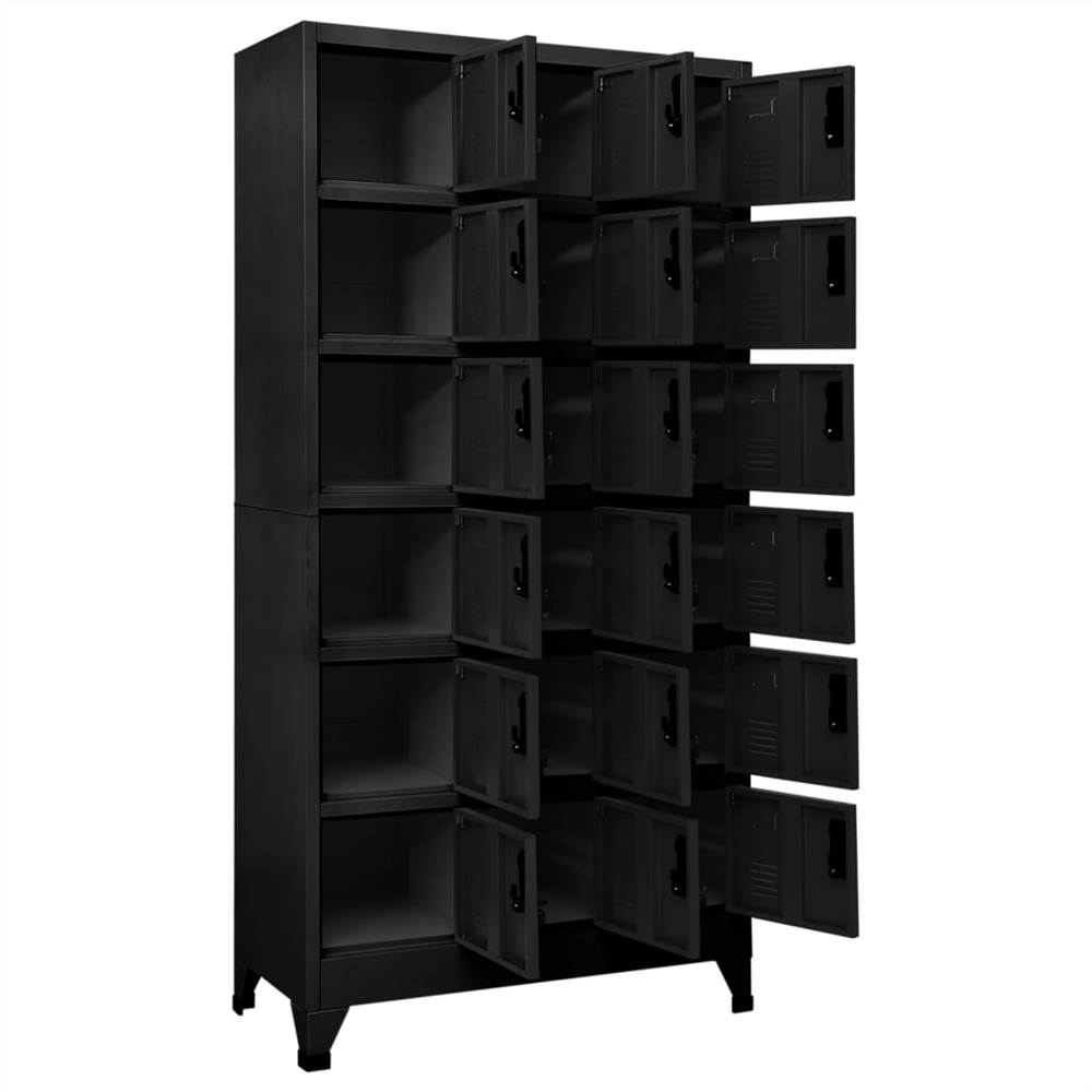 Locker Cabinet Black 90x40x180 Cm Steel 8 Locker Cabinet Black 90x40x180 cm Steel