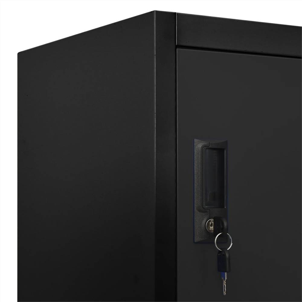 Locker Cabinet Black 90x40x180 Cm Steel 12 Locker Cabinet Black 90x40x180 cm Steel