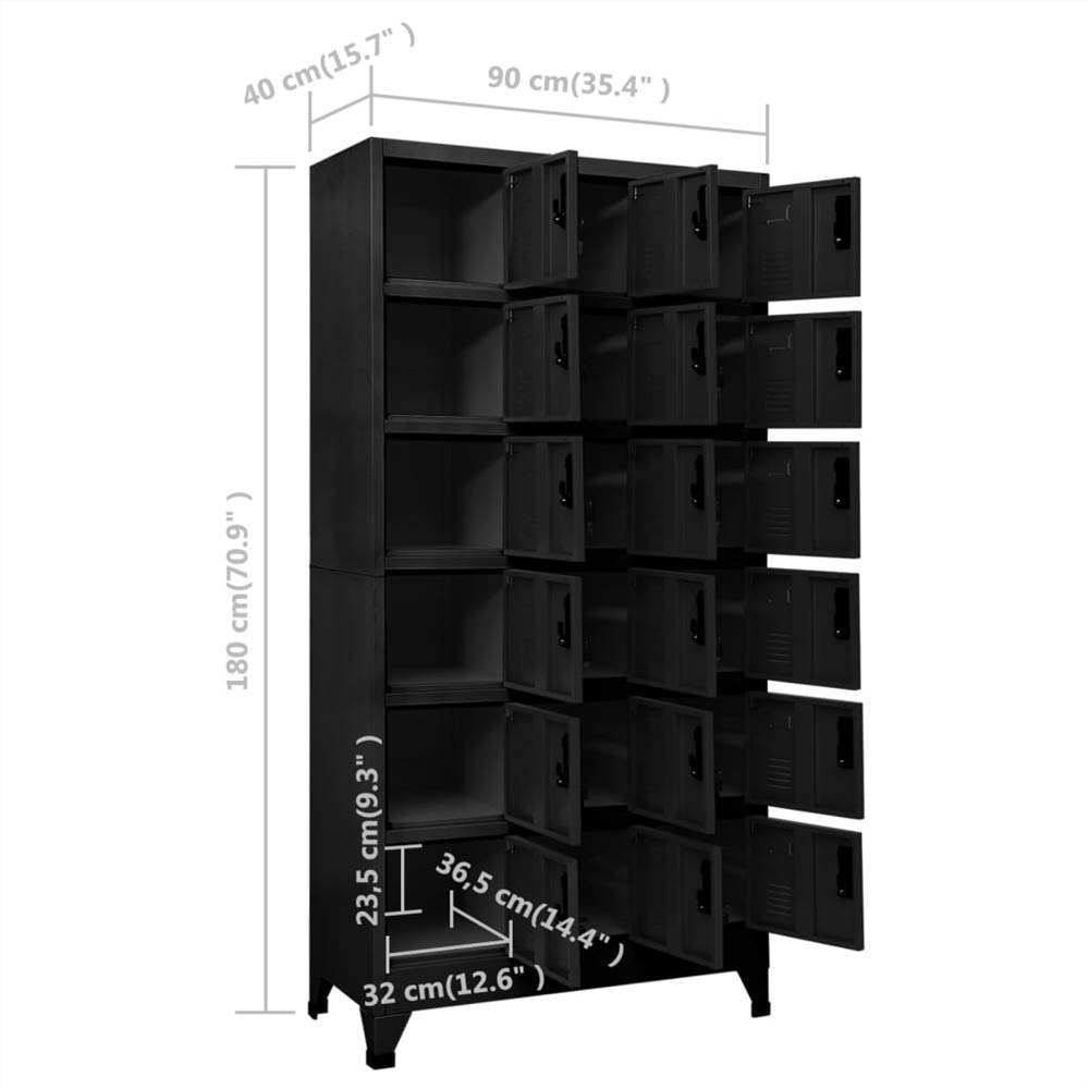 Locker Cabinet Black 90x40x180 Cm Steel 13 Locker Cabinet Black 90x40x180 cm Steel
