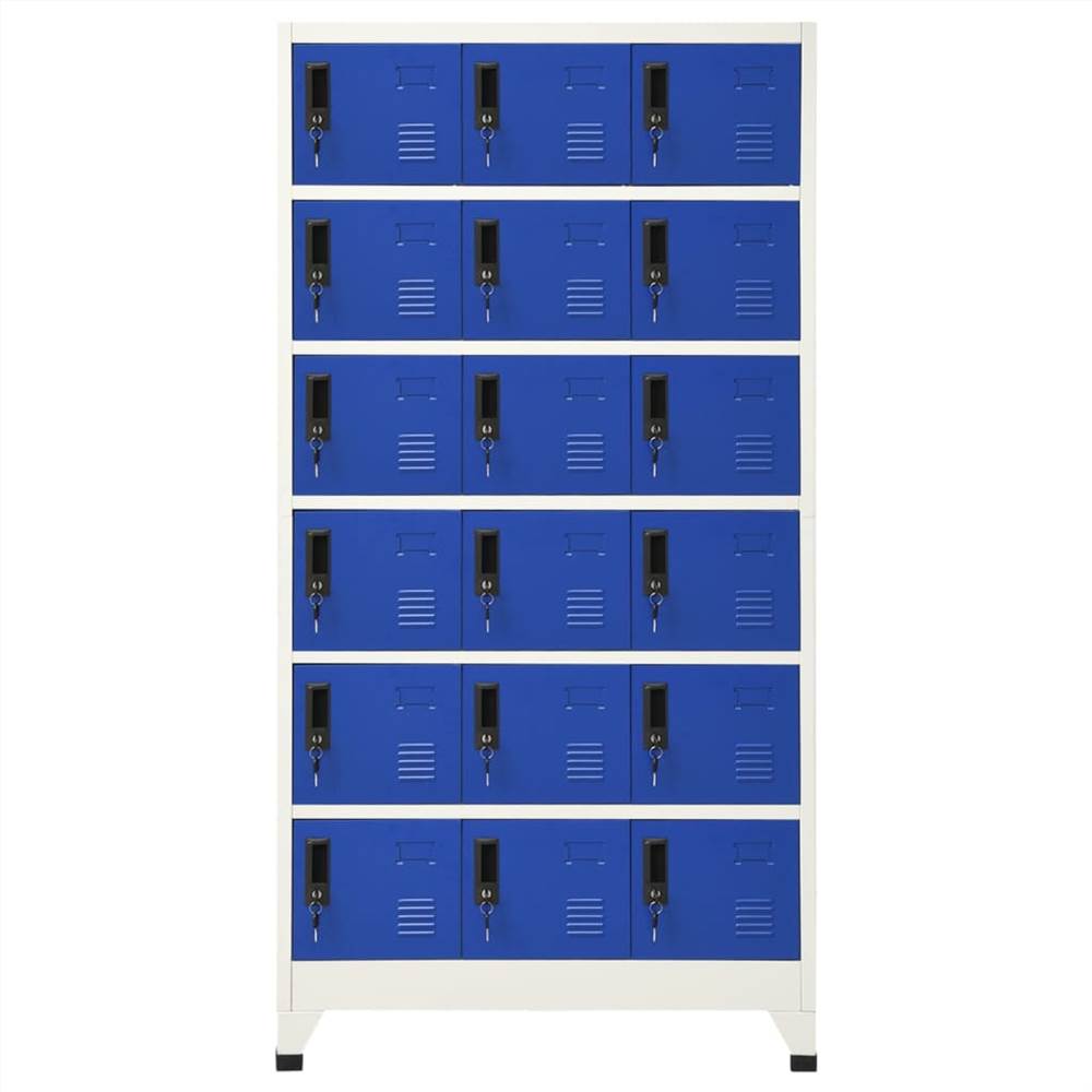 Locker Grey and Blue 90x40x180 cm Steel
