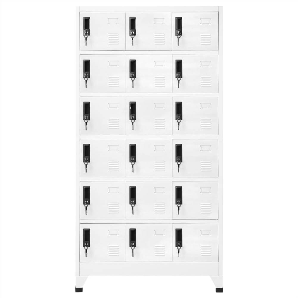 Locker Cabinet White 90x40x180 Cm Steel 7 Locker Cabinet White 90x40x180 cm Steel