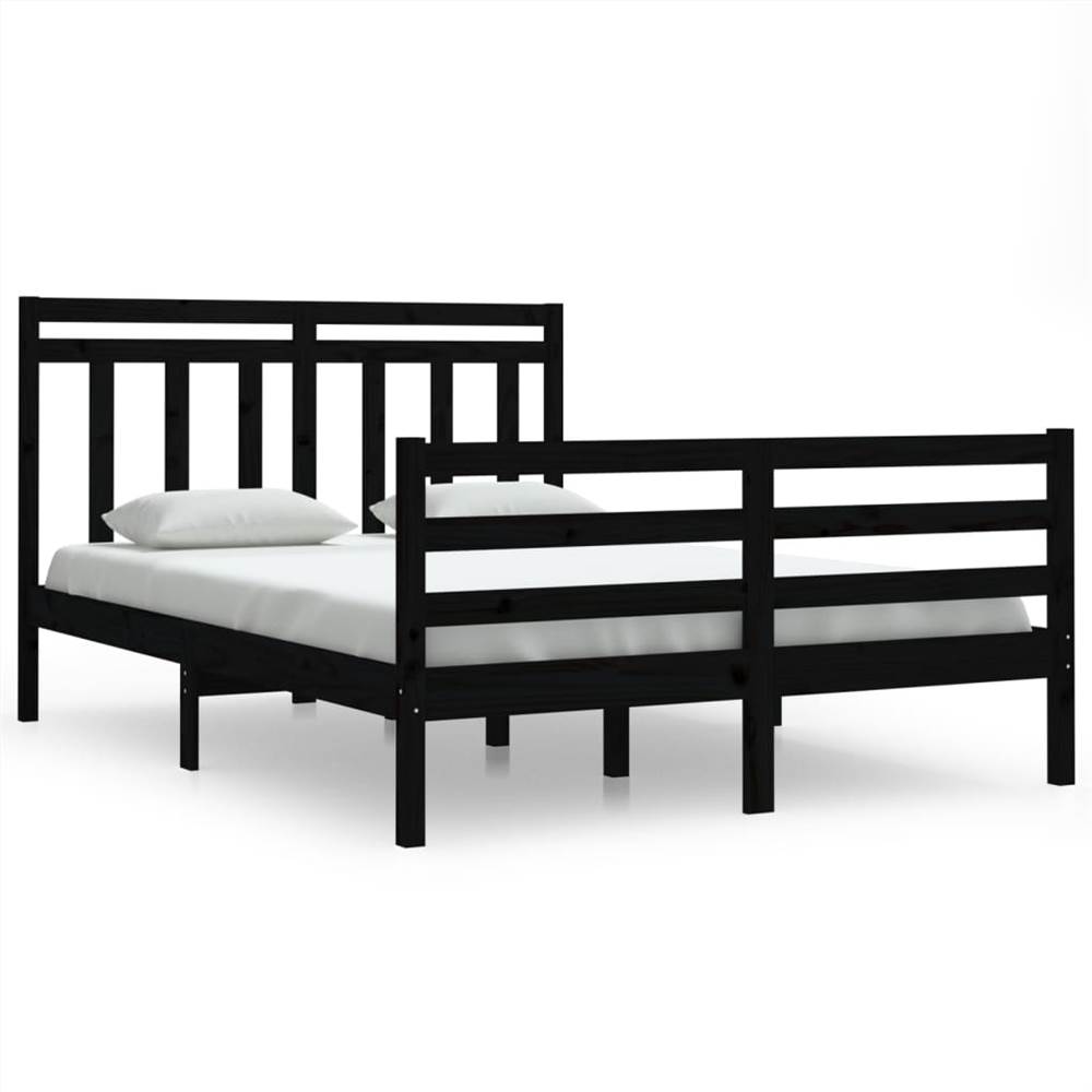 Bed Frame Black Solid Wood 140x200 Cm 7 Bed Frame Black Solid Wood 140x200 cm