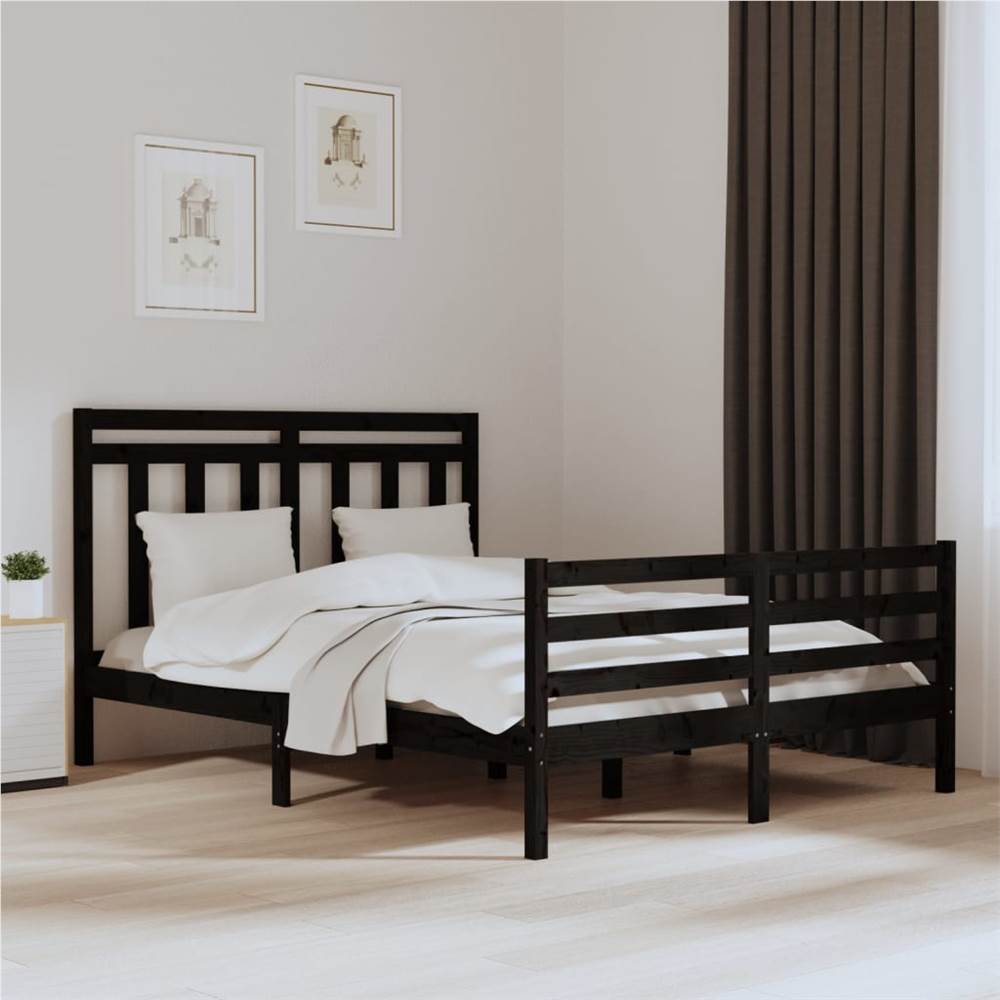

Bed Frame Black Solid Wood 150x200 cm 5FT King Size