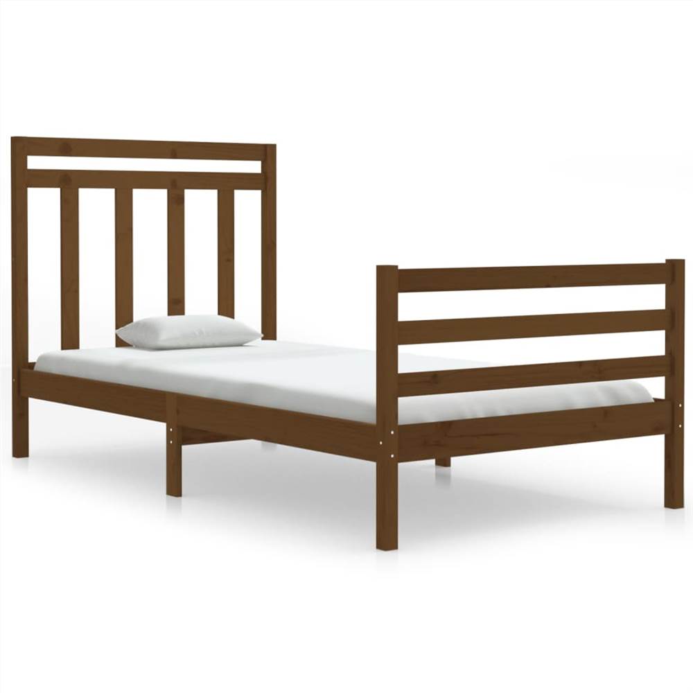 Bed Frame Honey Brown Solid Wood 100x200 cm