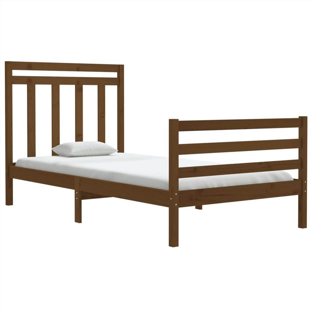Bed Frame Honey Brown Solid Wood 100x200 cm