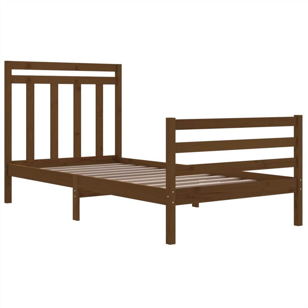 Bed Frame Honey Brown Solid Wood 100x200 cm