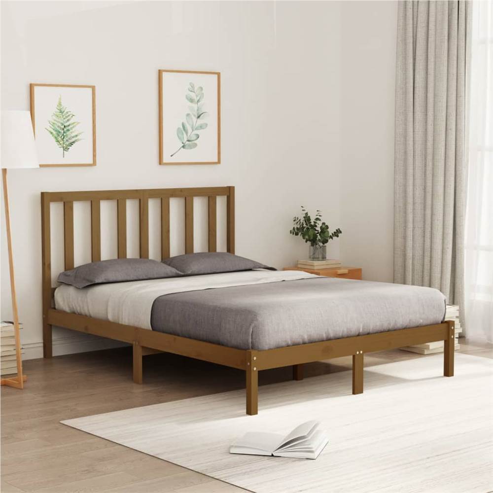 

Bed Frame Honey Brown Solid Wood 120x200 cm