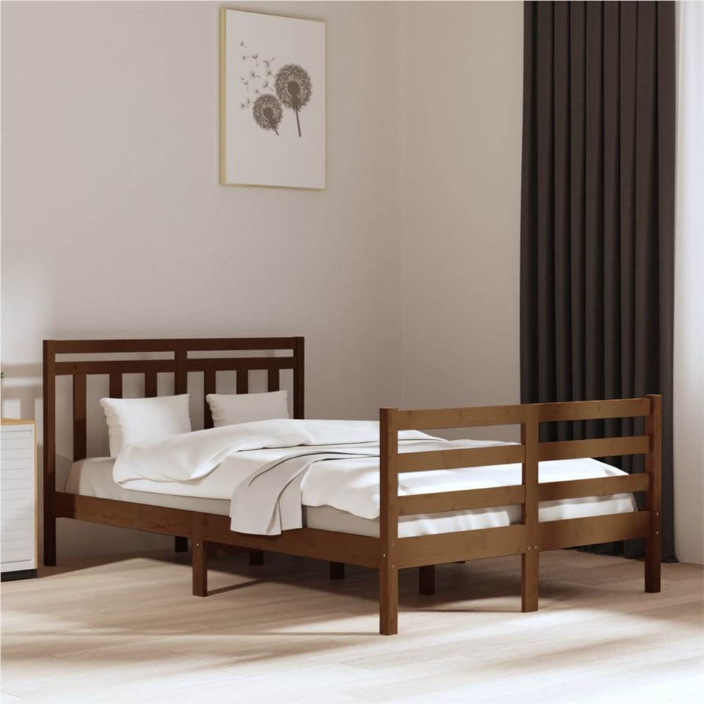 

Bed Frame Honey Brown Solid Wood 135x190 cm 4FT6 Double