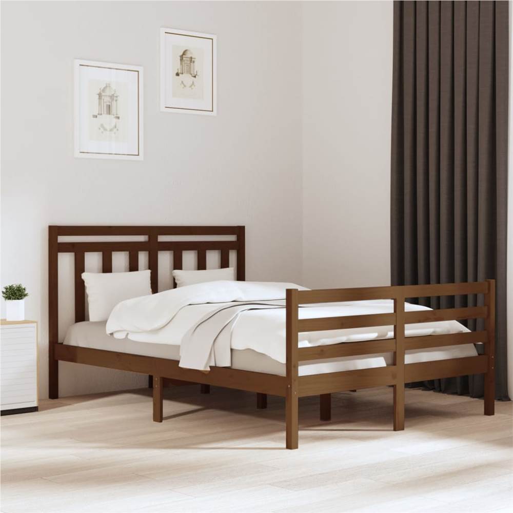 

Bed Frame Honey Brown Solid Wood 140x200 cm