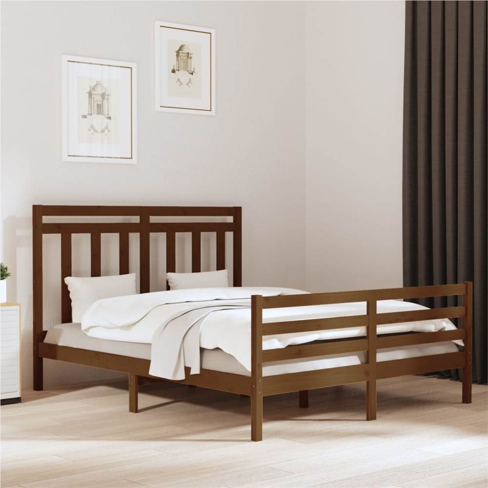 

Bed Frame Honey Brown Solid Wood 160x200 cm