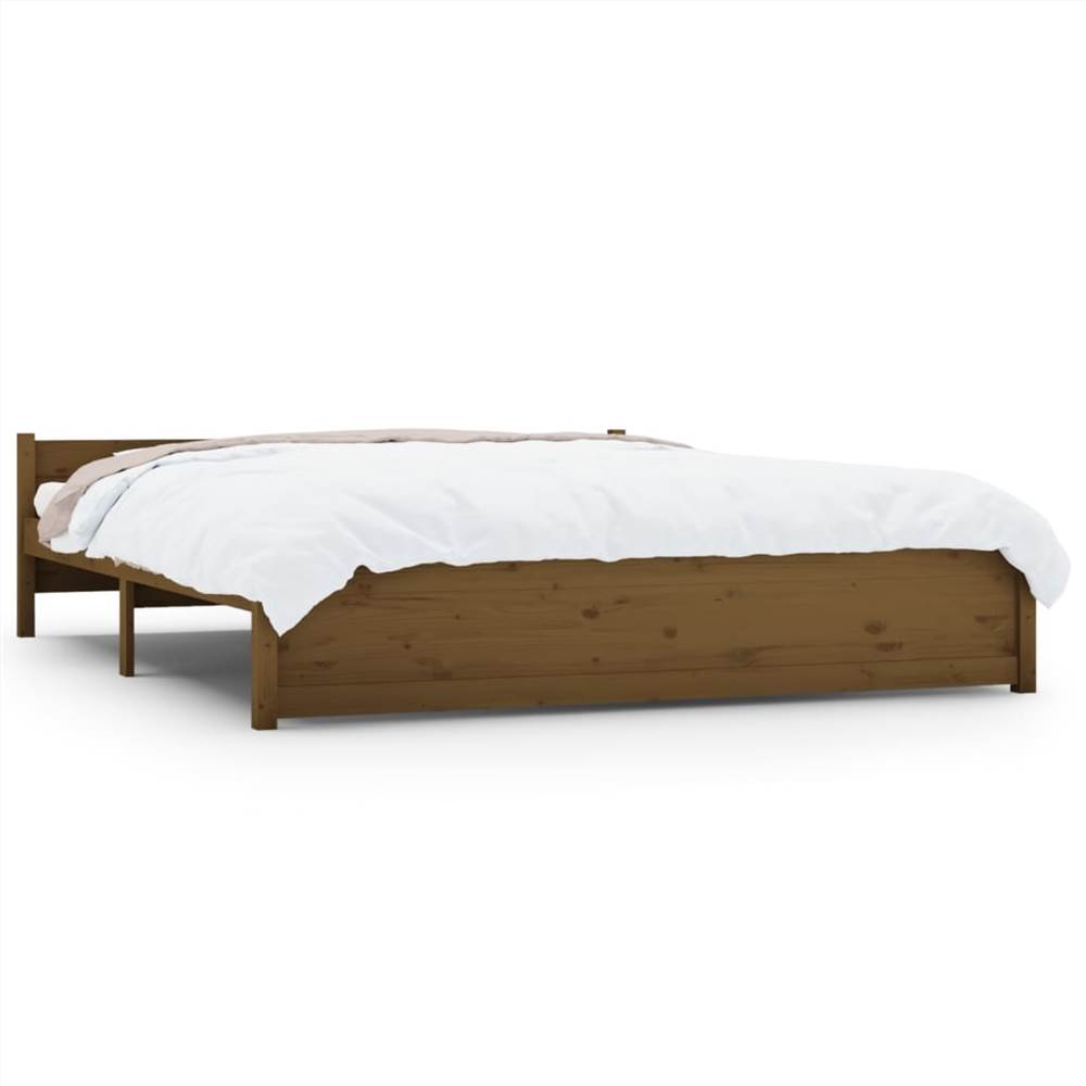 Bed Frame Honey Brown Solid Wood 160x200 Cm 7 Bed Frame Honey Brown Solid Wood 160x200 cm