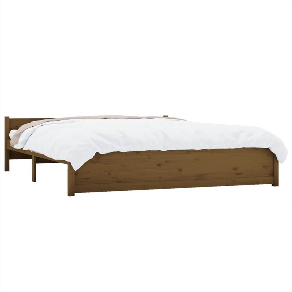 Bed Frame Honey Brown Solid Wood 160x200 Cm 8 Bed Frame Honey Brown Solid Wood 160x200 cm