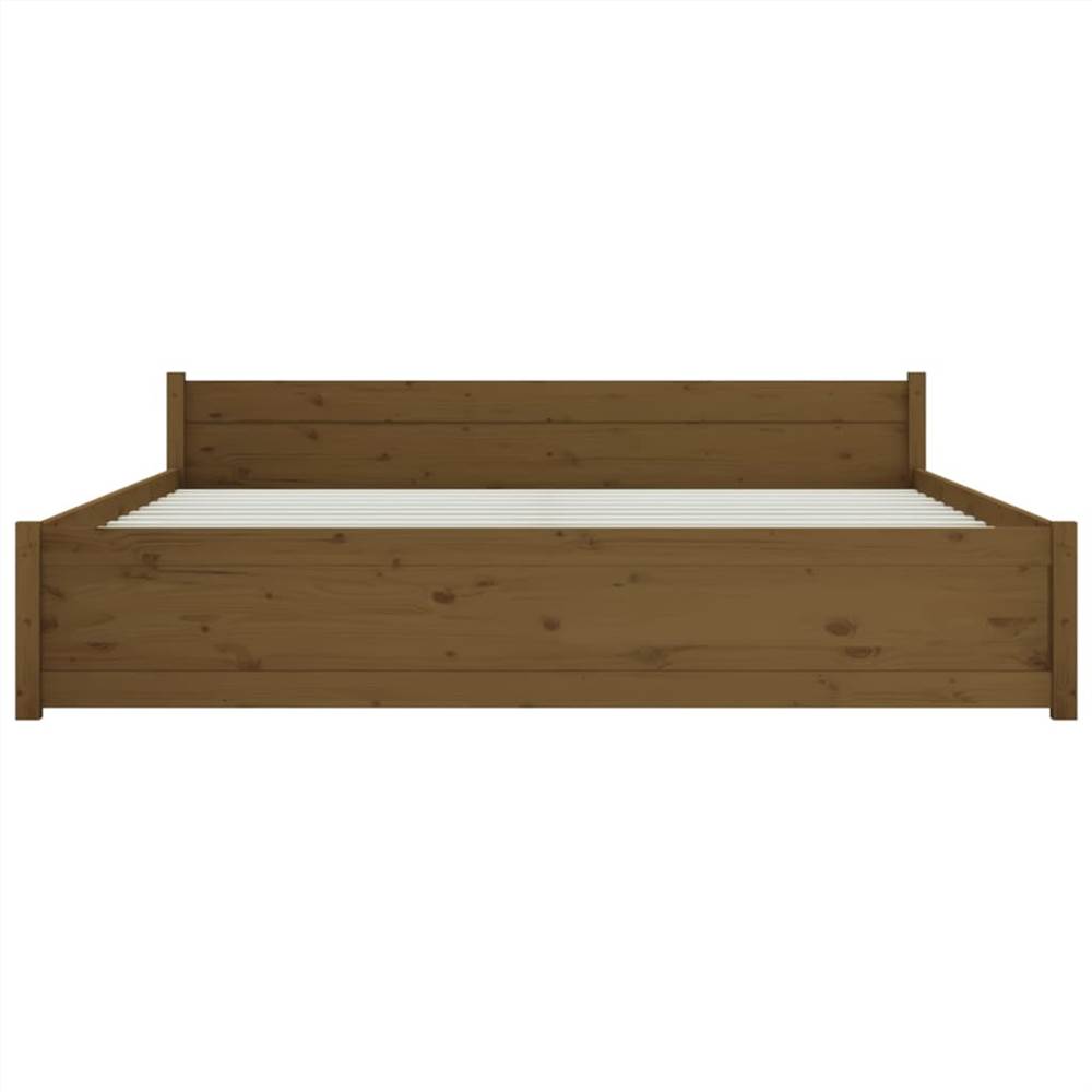 Bed Frame Honey Brown Solid Wood 160x200 Cm 10 Bed Frame Honey Brown Solid Wood 160x200 cm