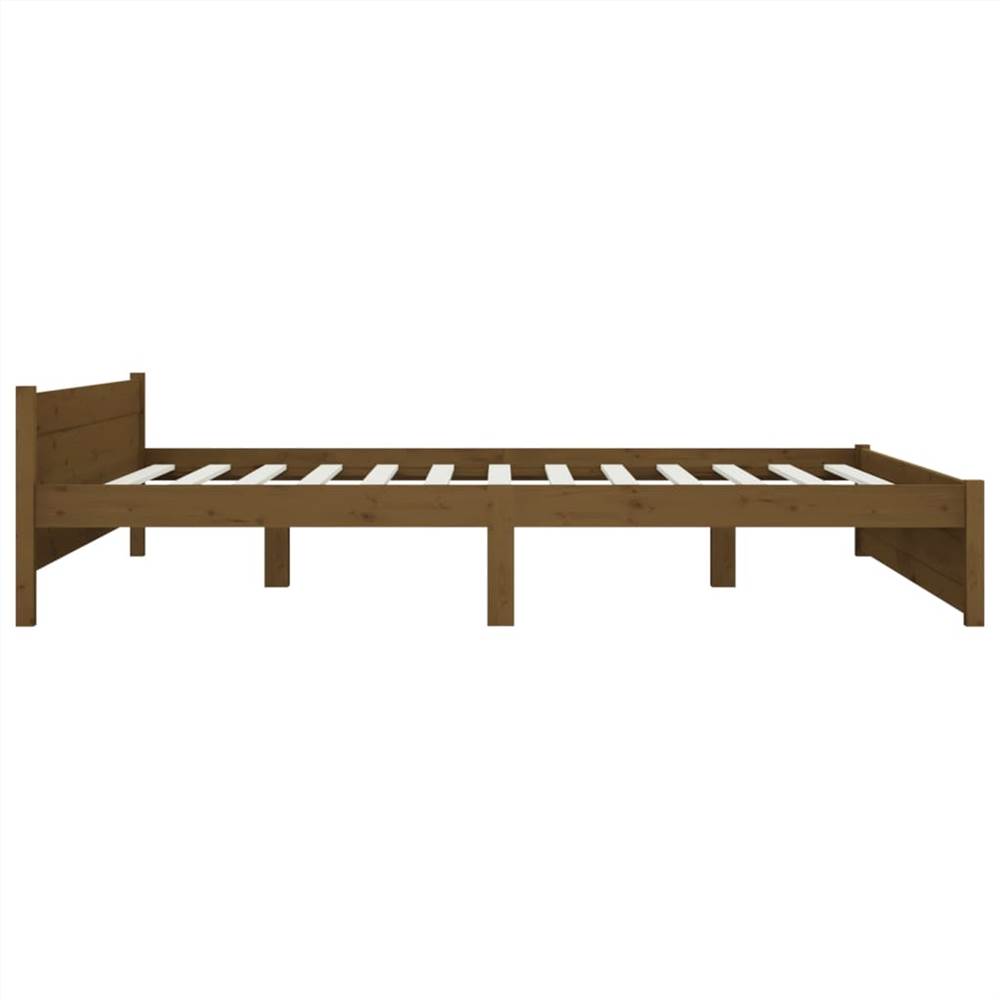Bed Frame Honey Brown Solid Wood 160x200 Cm 11 Bed Frame Honey Brown Solid Wood 160x200 cm