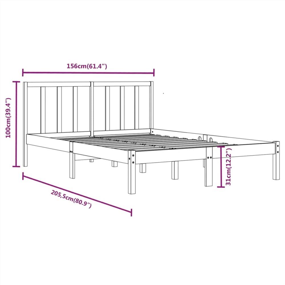 Bed Frame Honey Brown Solid Wood Pine 150x200 cm 5FT King Size