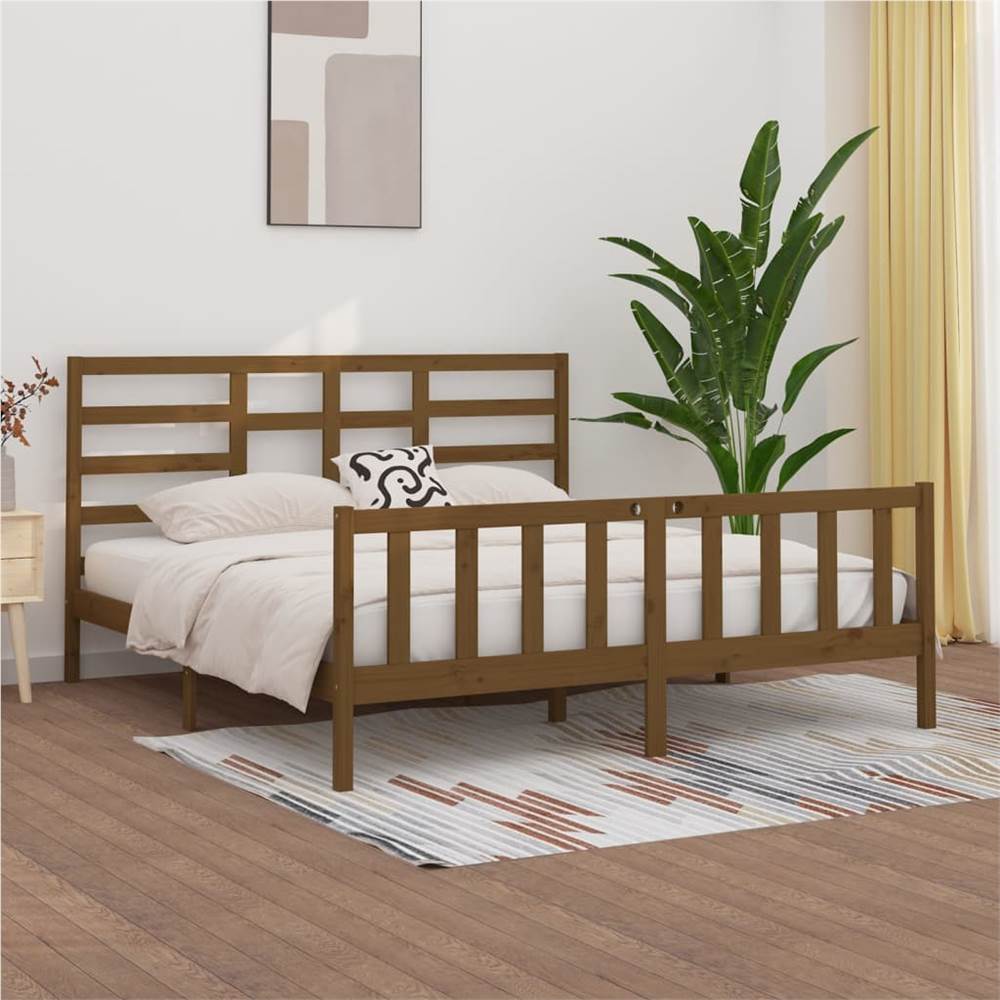 

Bed Frame Honey Brown Solid Wood Pine 200x200 cm