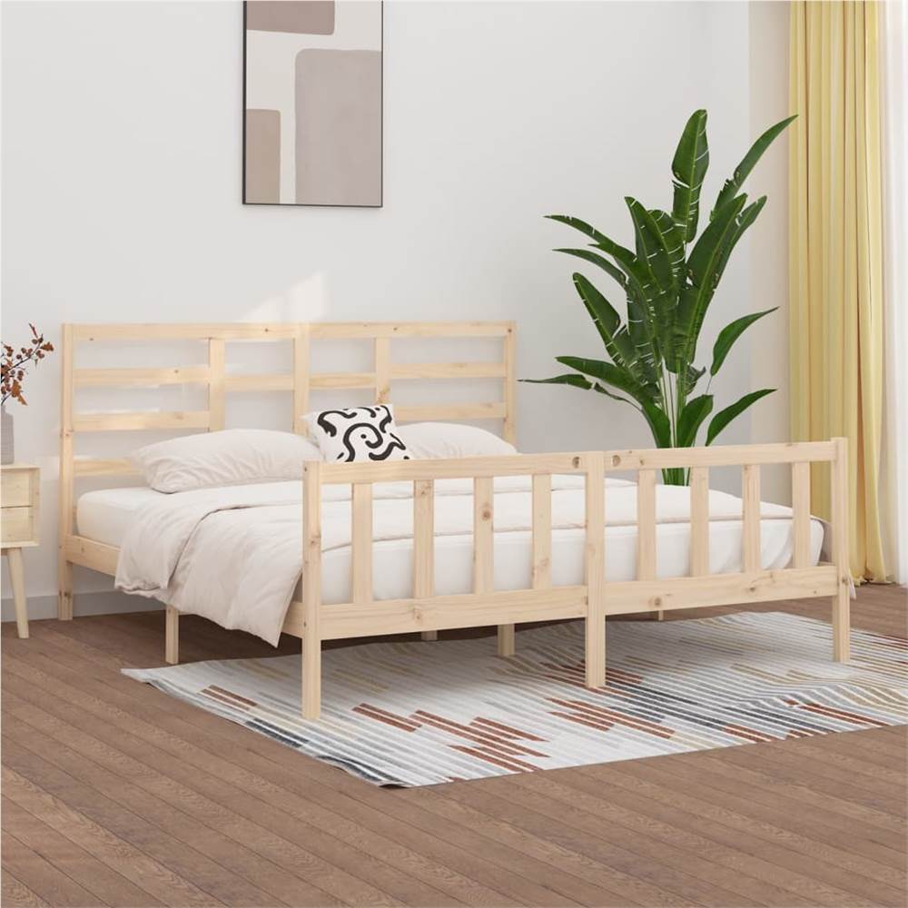 

Bed Frame Solid Wood 180x200 cm 6FT Super King