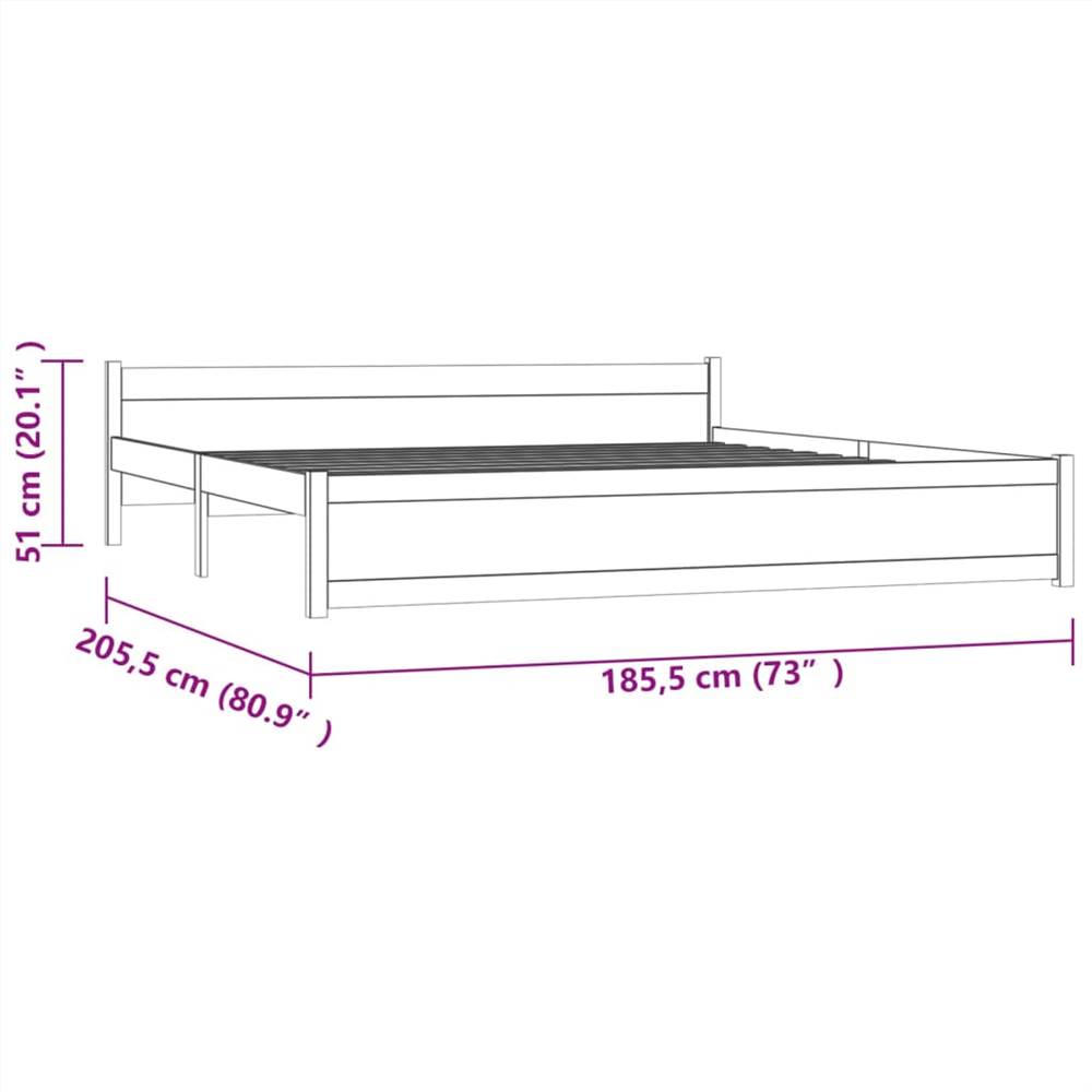 Bed Frame White Solid Wood 180x200 cm 6FT Super King