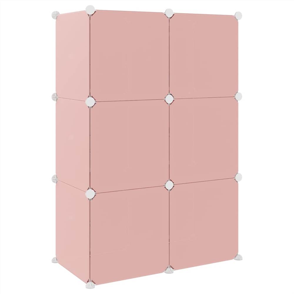 Cube Storage for Kids with 6 Cubes Pink PP