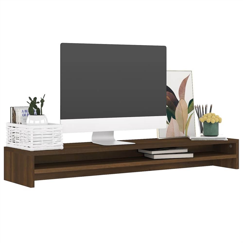 Monitor Stand Brown Oak 100x24x13 Cm Engineered Wood 14 Monitor Stand Brown Oak 100x24x13 cm Engineered Wood