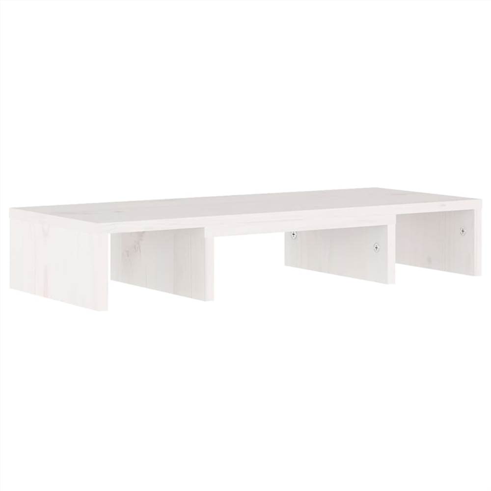 Monitor Stand White 60x24x10.5 Cm Solid Wood Pine 14 Monitor Stand White 60x24x10.5 cm Solid Wood Pine